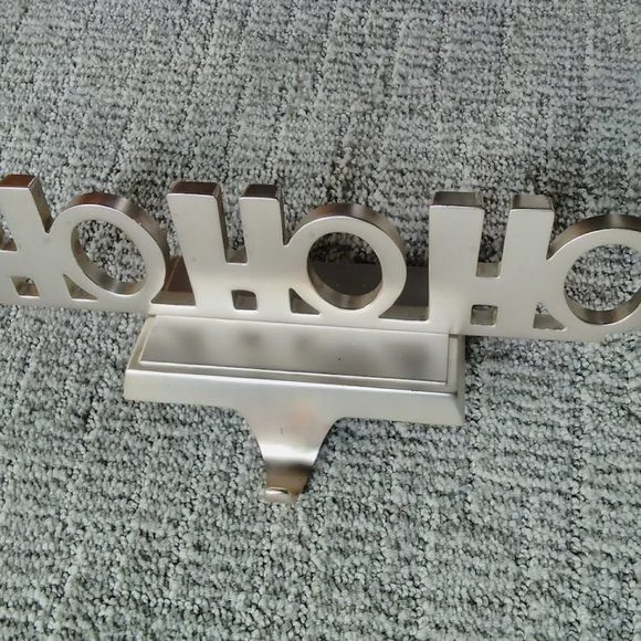 Silver Tone Stocking Hanger Christmas Holiday Decor Heavy Metal - Picture 5 of 6